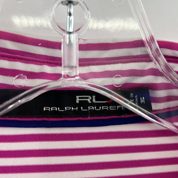 RLX Ralph Lauren Men's SS Performance Polo Shirt - Pink/White - Medium - Picture 2 of 5